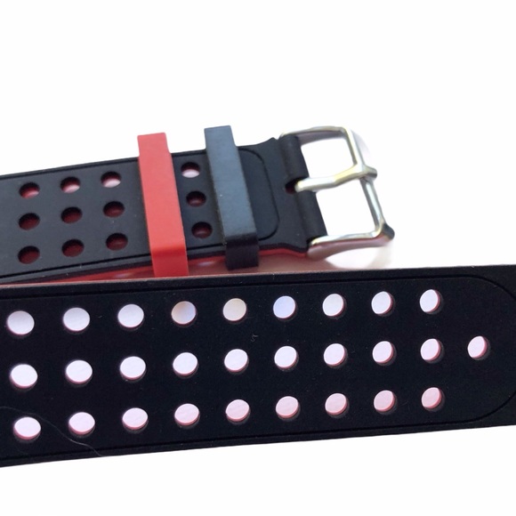 5/$20 NEW Black Red Holes Silicone Sport Band Apple Watch 38/40/41mm M - Picture 6 of 10